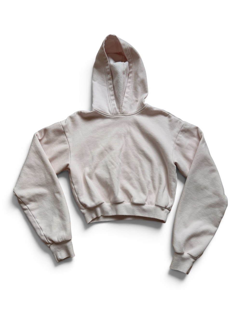 SKIMS Cotton Fleece Shrunken Hoodie Barely Pink Size Small NWOT